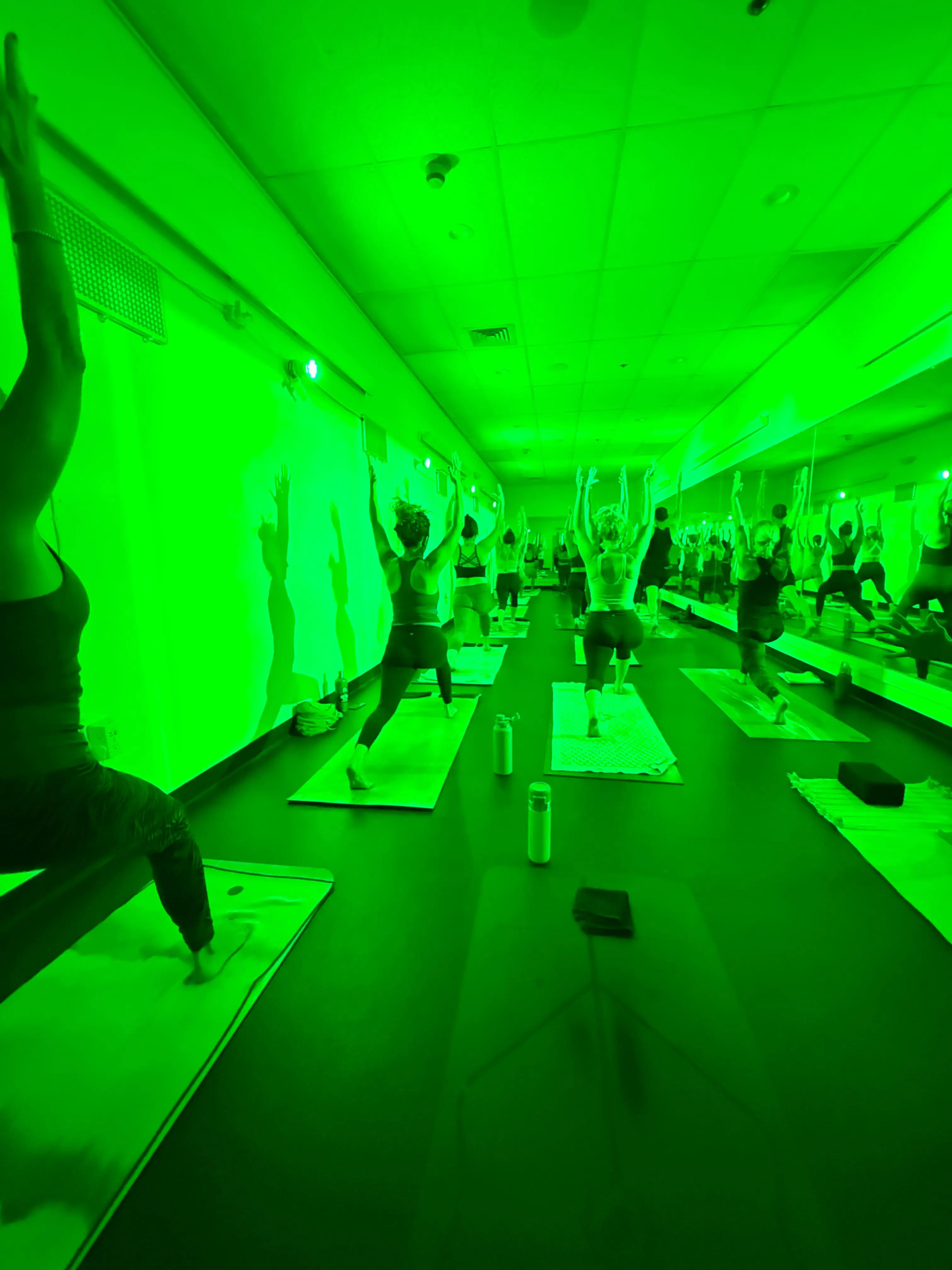 Light-enhanced class atmosphere at Vitara Hot Yoga